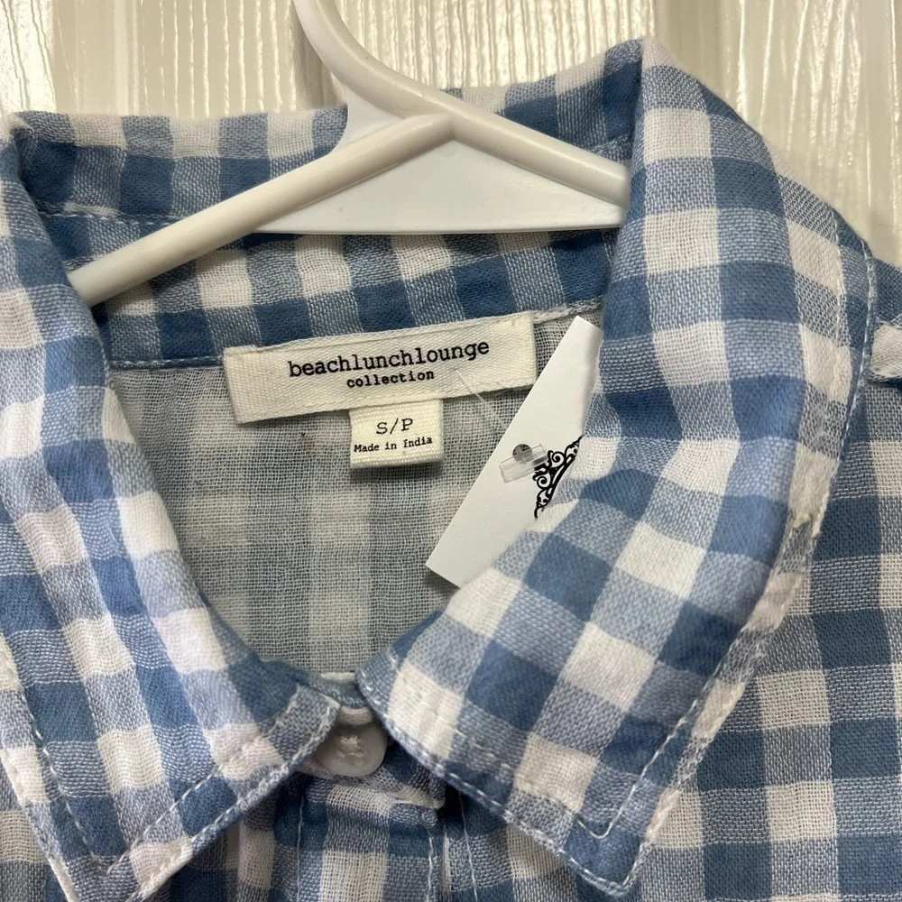 Beach lunch lounge NWT top Gingham - Picture 2 of 2